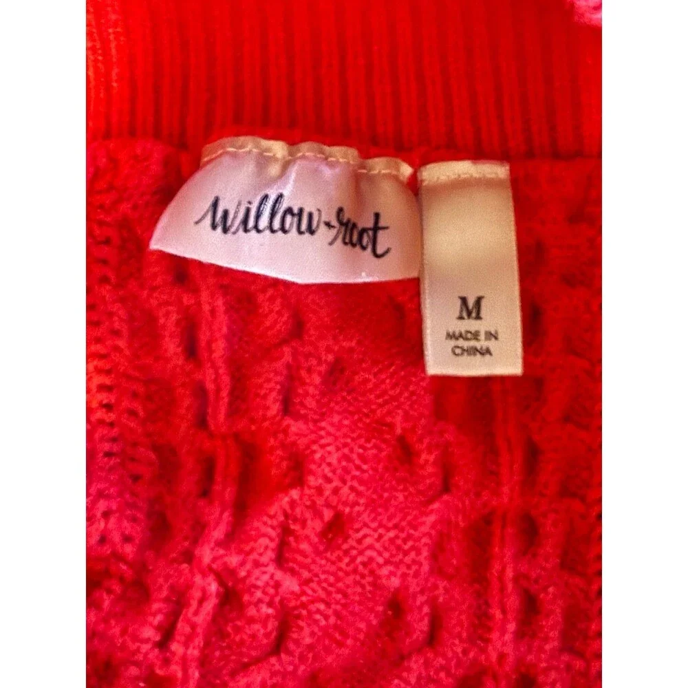 Willow & Root red off shoulder sweater size medium